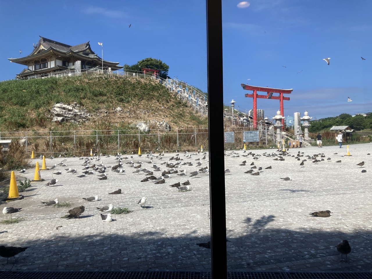 蕪島休憩所から見る蕪島